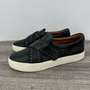 Frye NINA Slip-on Studded Sneaker Black Leather Women's